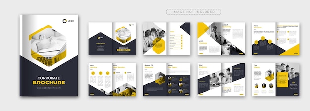 Design de modelo de folheto de perfil de empresa corporativa
