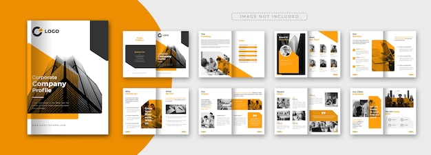 Design de modelo de folheto de perfil de empresa corporativa