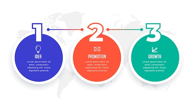 Design de modelo de infográfico de círculo de três opções