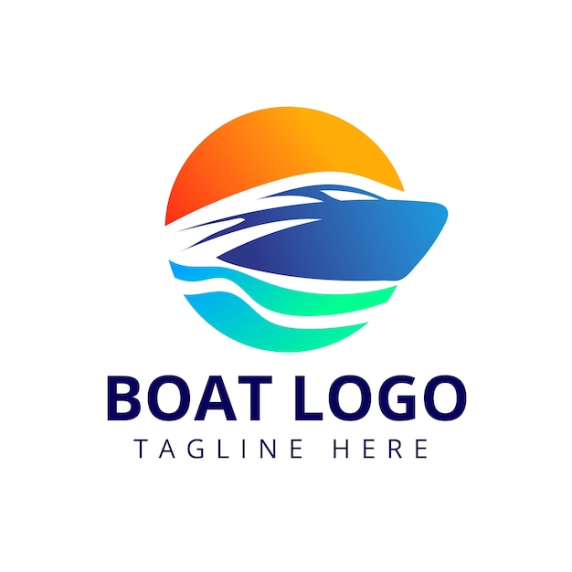 Vetor grátis design de modelo de logotipo de barco gradiente