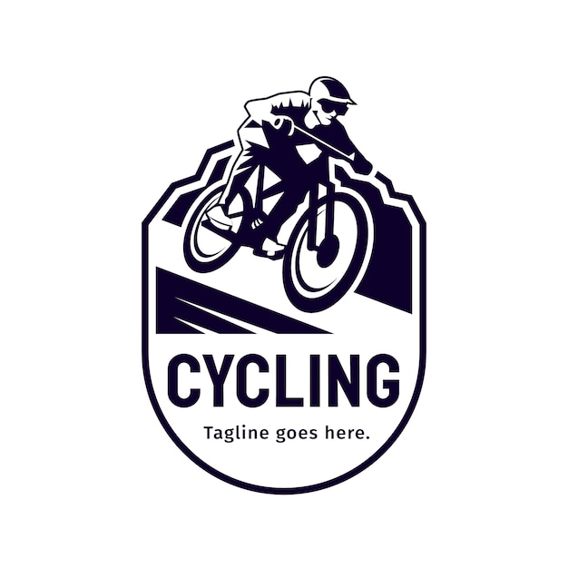 Vetor grátis design de modelo de logotipo de bicicleta