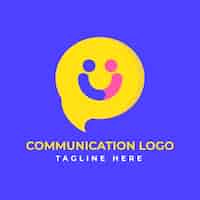 Vetor grátis design de modelo de logotipo de comunicação