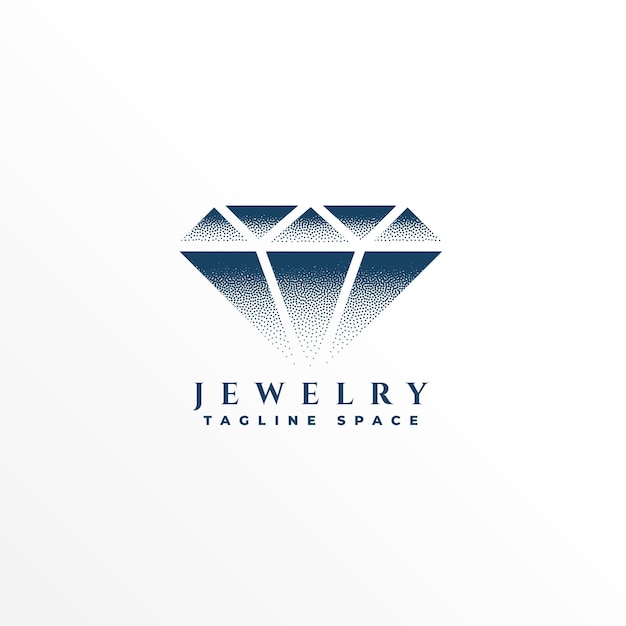 Vetor grátis design de modelo de logotipo de joias de diamante elegante com espaço de tagline
