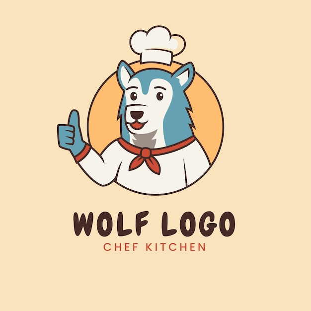 Vetor grátis design de modelo de logotipo de lobo