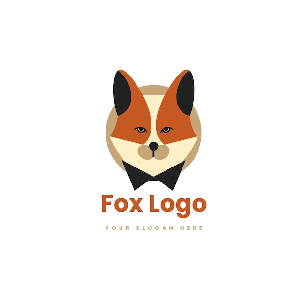 Design de modelo de logotipo de raposa