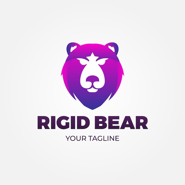 Vetor grátis design de modelo de logotipo de urso