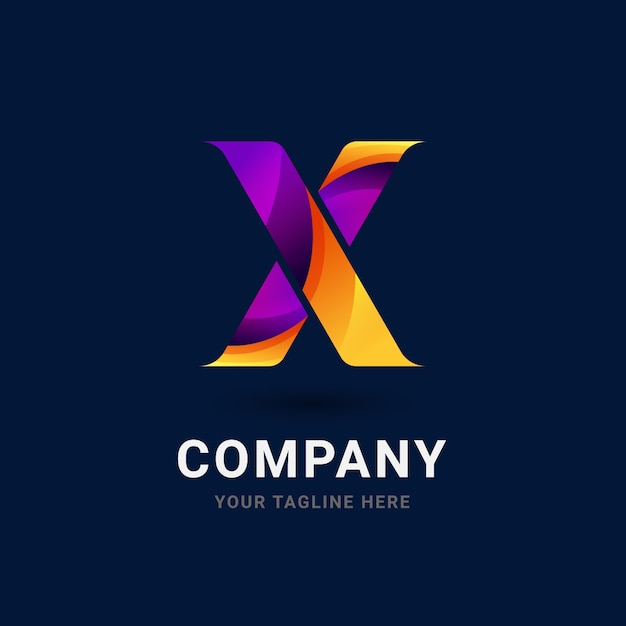 Design de modelo de logotipo gradiente x