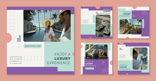Design de modelo de postagem do instagram de hotel