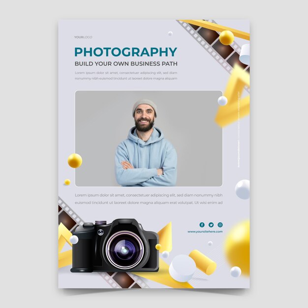 Design de modelo de pôster de fotografia