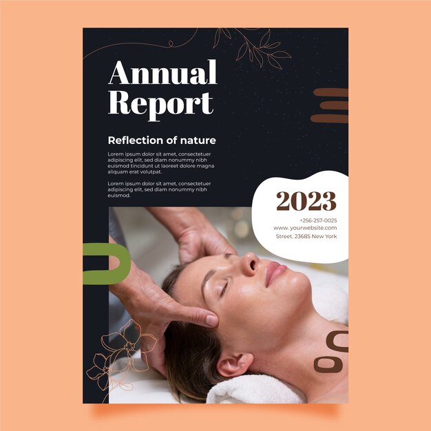 Design de modelo de salão de spa desenhado à mão