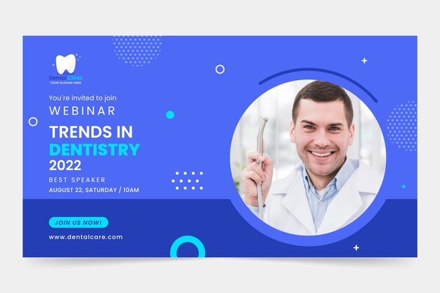 Design de modelo de webinar de clínica odontológica