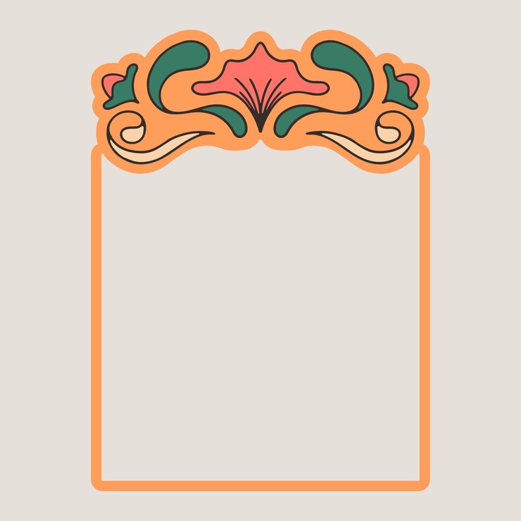Vetor grátis design de moldura art nouveau desenhado à mão