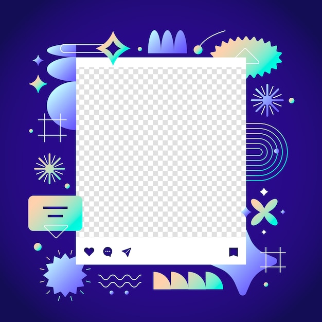 Vetor grátis design de moldura de postagem gradiente para instagram