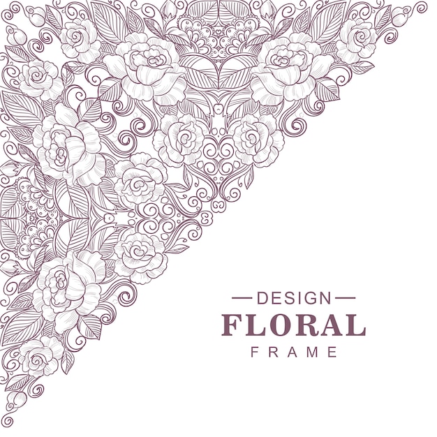 Design de moldura étnica com padrão floral decorativo