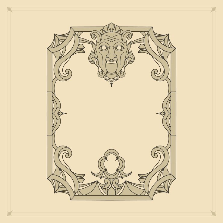 Vetor grátis design de moldura gótica desenhada à mão