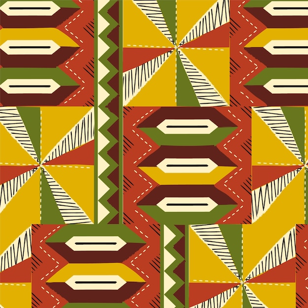 Vetor grátis design de padrão africano plano