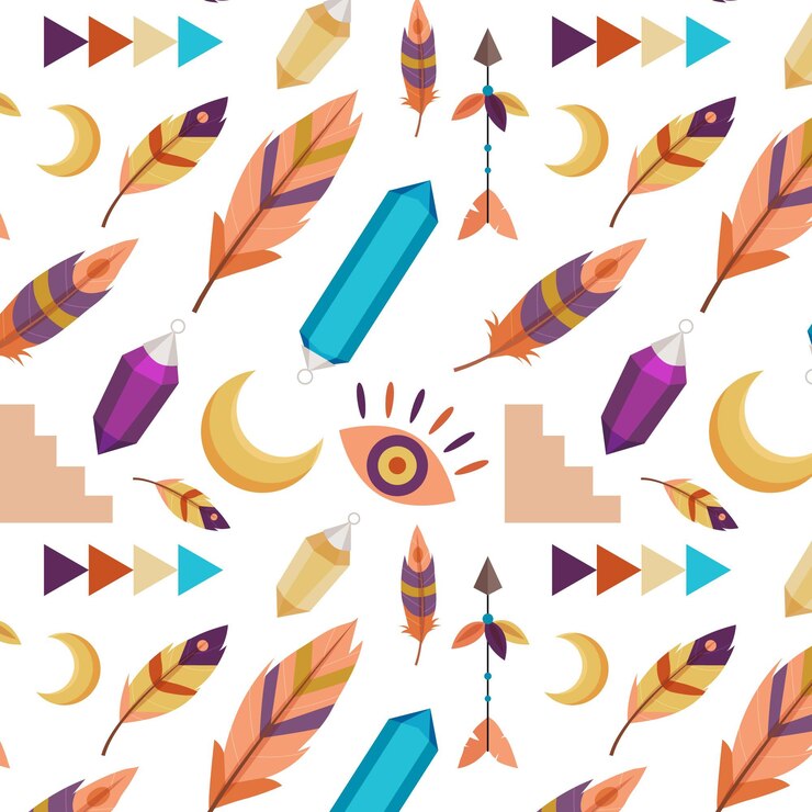 Vetor grátis design de padrão boho plano