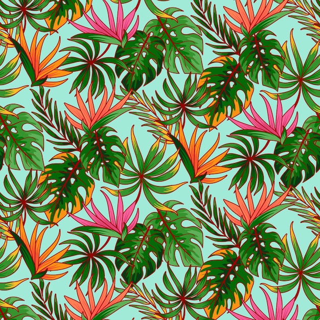 Design de padrão de camisa havaiana desenhada de mão