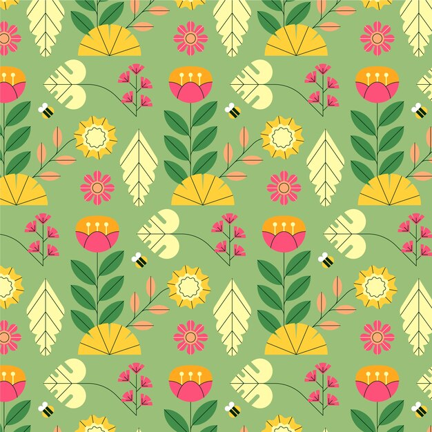 Design de padrão de celebração de primavera plana