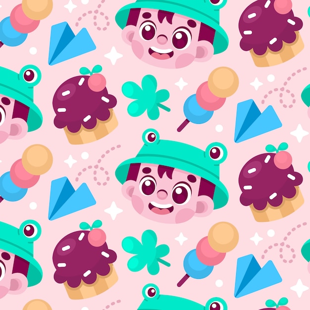Design de padrão de cor pastel de doces