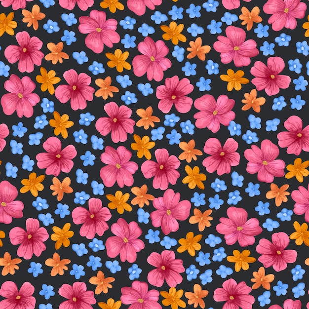 Design de padrão de flores pequenas em aquarela