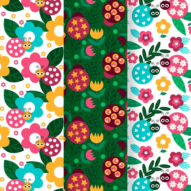 Design de padrão de joaninha plana