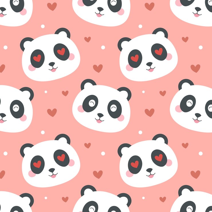 Vetor grátis design de padrão de panda desenhado à mão