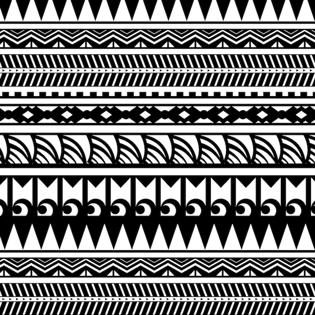 Vetor grátis design de padrão de tatuagem maori desenhado à mão