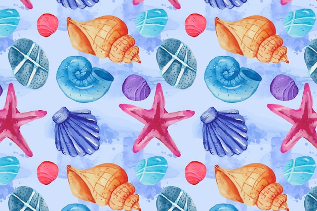 Design de padrão de verão em aquarela