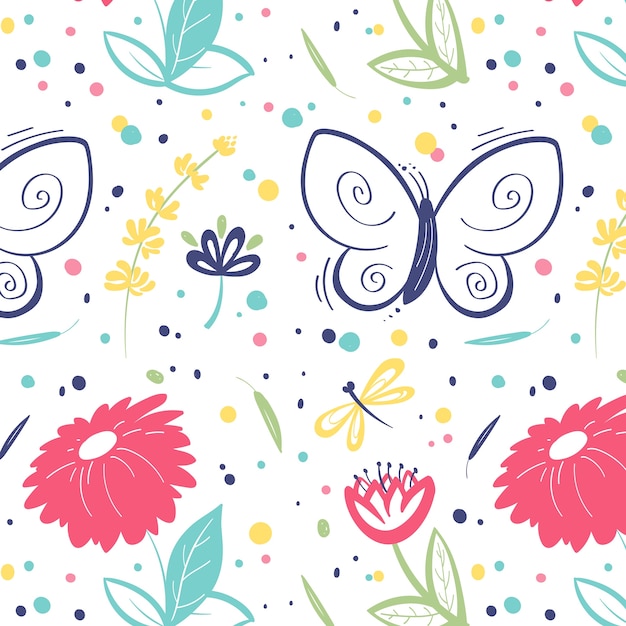 Design de padrão desenhado à mão para celebração da primavera