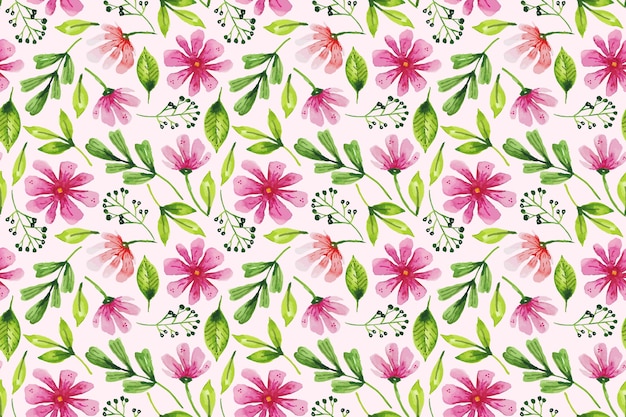 Design de padrão floral aquarela