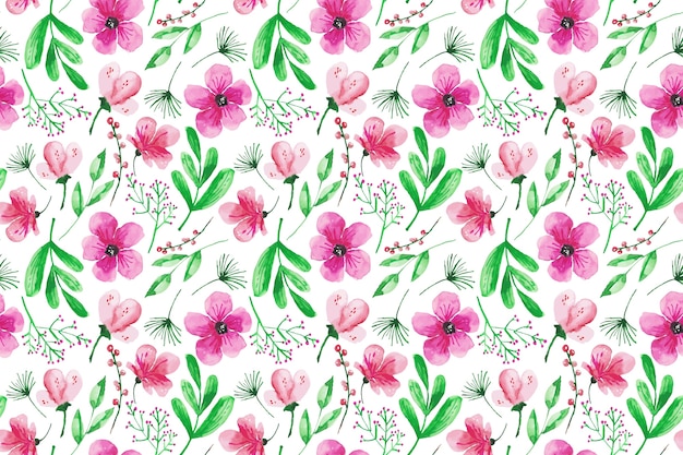 Design de padrão floral aquarela