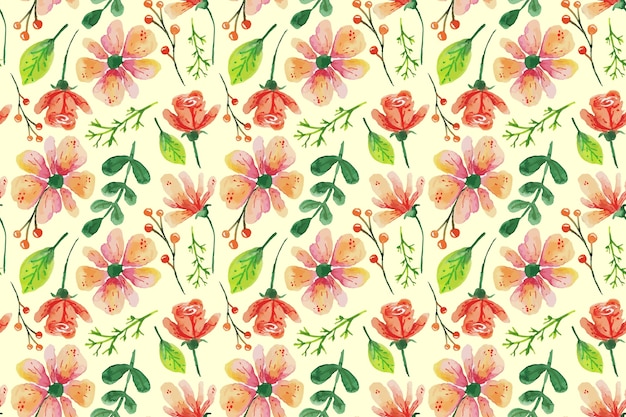 Design de padrão floral aquarela