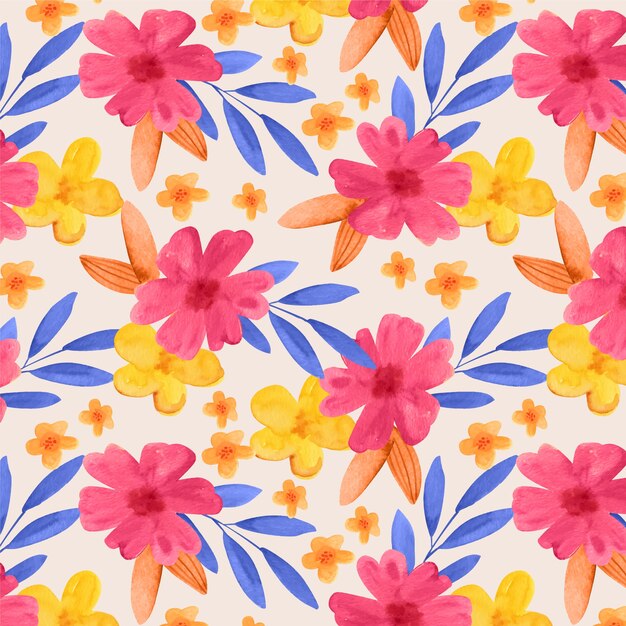 Design de padrão floral aquarela