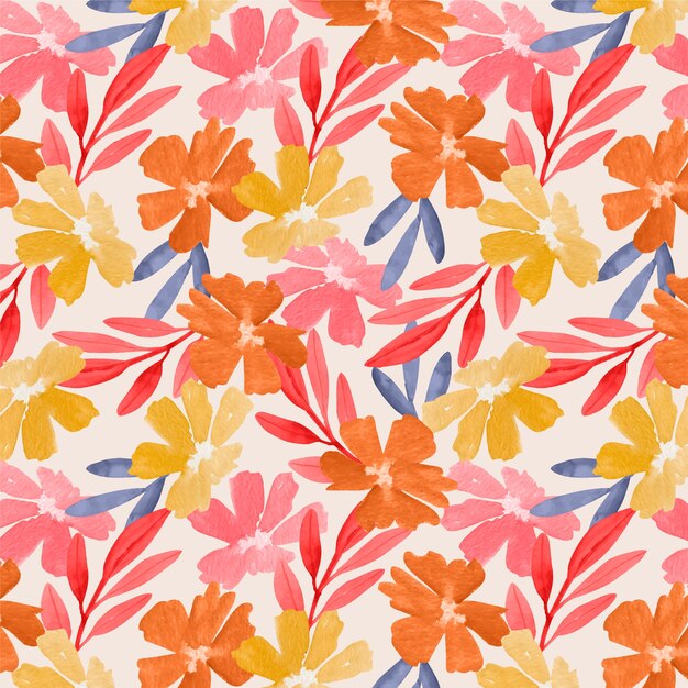 Design de padrão floral aquarela