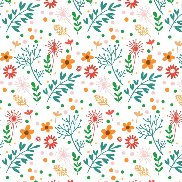Design de padrão floral plano