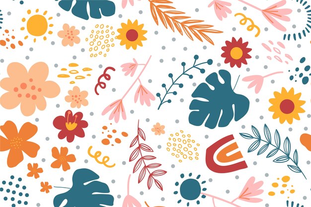 Design de padrão floral plano
