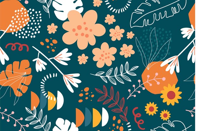 Design de padrão floral plano