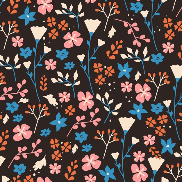 Design de padrão floral plano