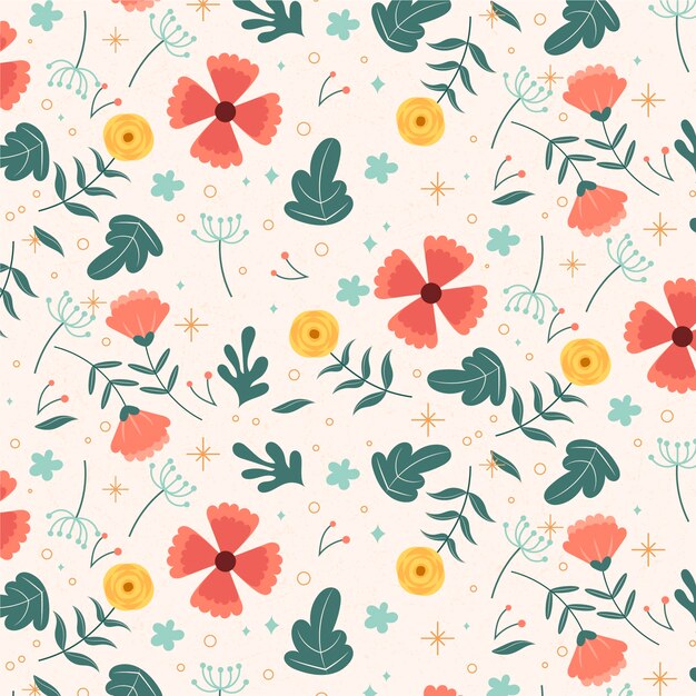 Design de padrão floral plano