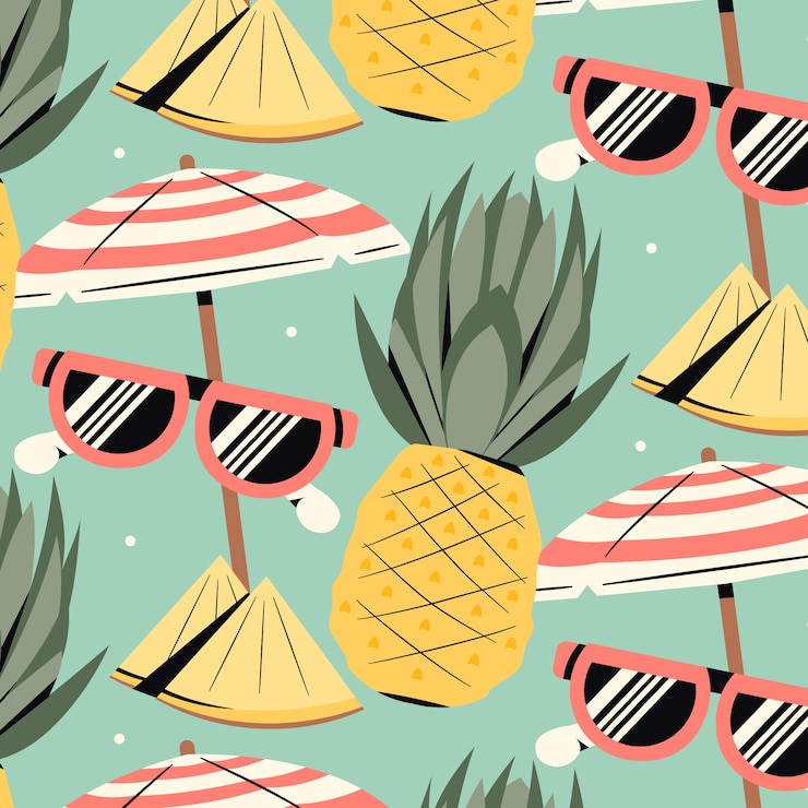 Vetor grátis design de padrão pastel de temporada de verão plana