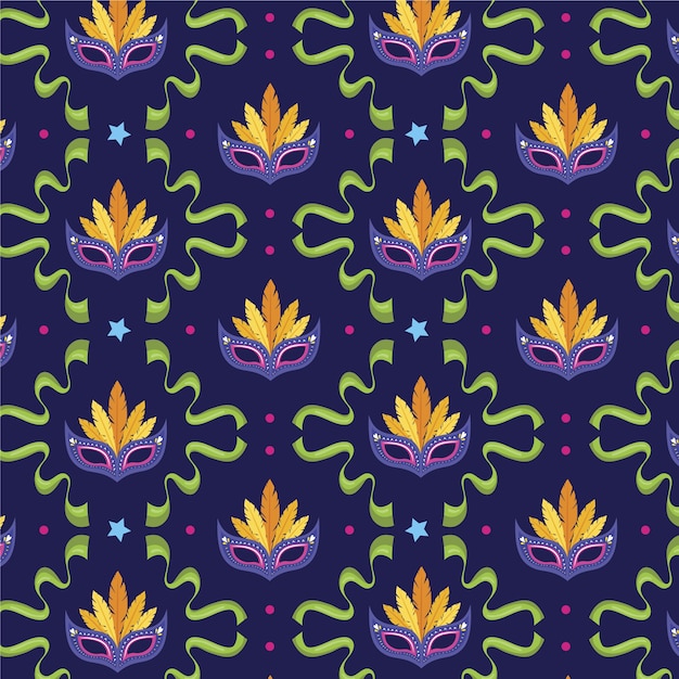 Design de padrão plano de carnaval