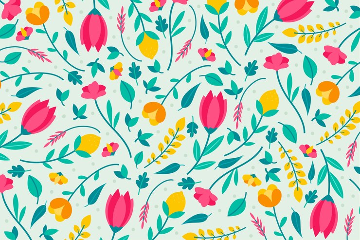 Vetor grátis design de papel de parede colorido servindo floral