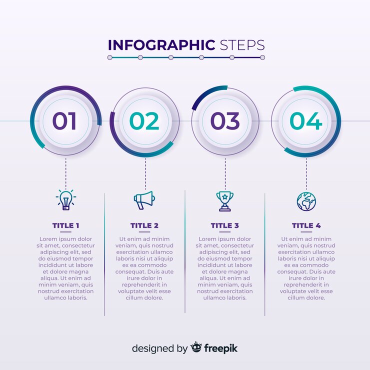Vetor grátis design de passos infográfico criativo