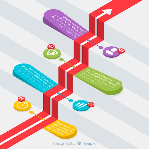 Vetor grátis design de passos modernos infográfico