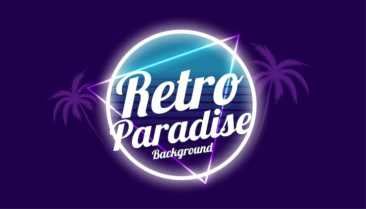 Vetor grátis design de plano de fundo do paraíso retrô dos anos 80