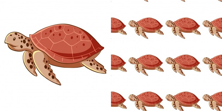 Vetor grátis design de plano de fundo sem emenda com tartarugas marinhas