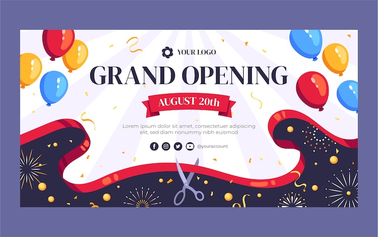 Vetor grátis design de postagem do facebook de inauguração
