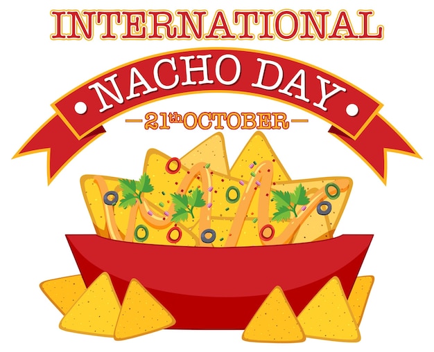 Vetor grátis design de pôster do dia internacional do nacho