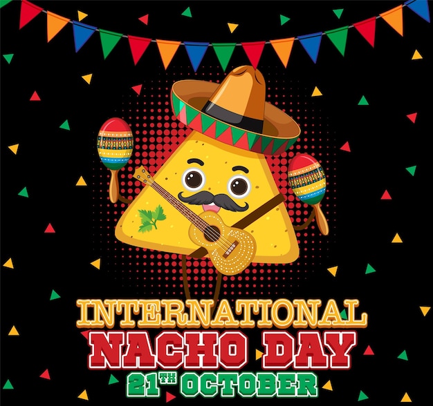 Design de pôster do dia internacional do nacho